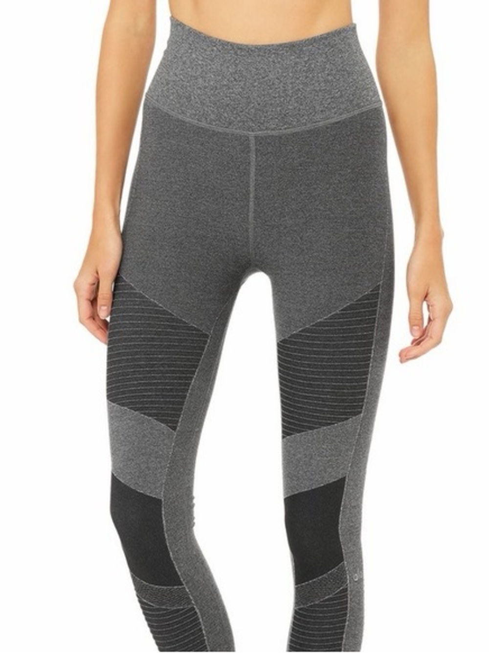 ALO Yoga Moto Leggings Black Gray Size S